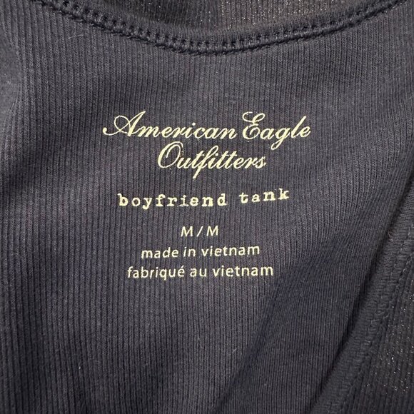 American Eagle Outfitters Navy Blue Boyfriend Tank Top Womens Size M Sparkled - Picture 7 of 7
